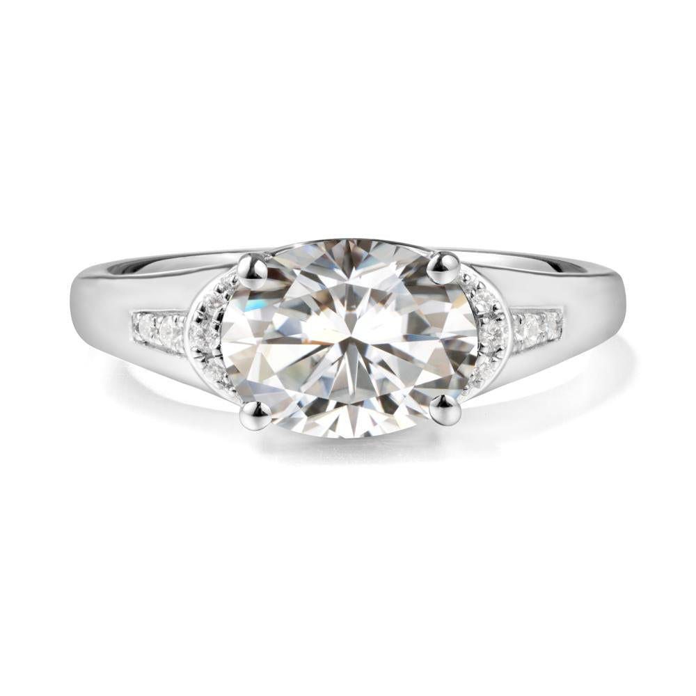 Oval Moissanite Statement Ring - LUO Jewelry #metal_sterling silver