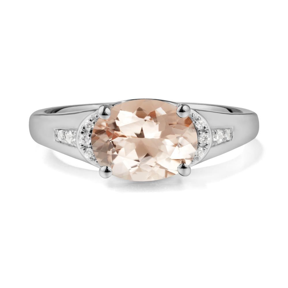 East West Oval Morganite Ring - LUO Jewelry #metal_platinum