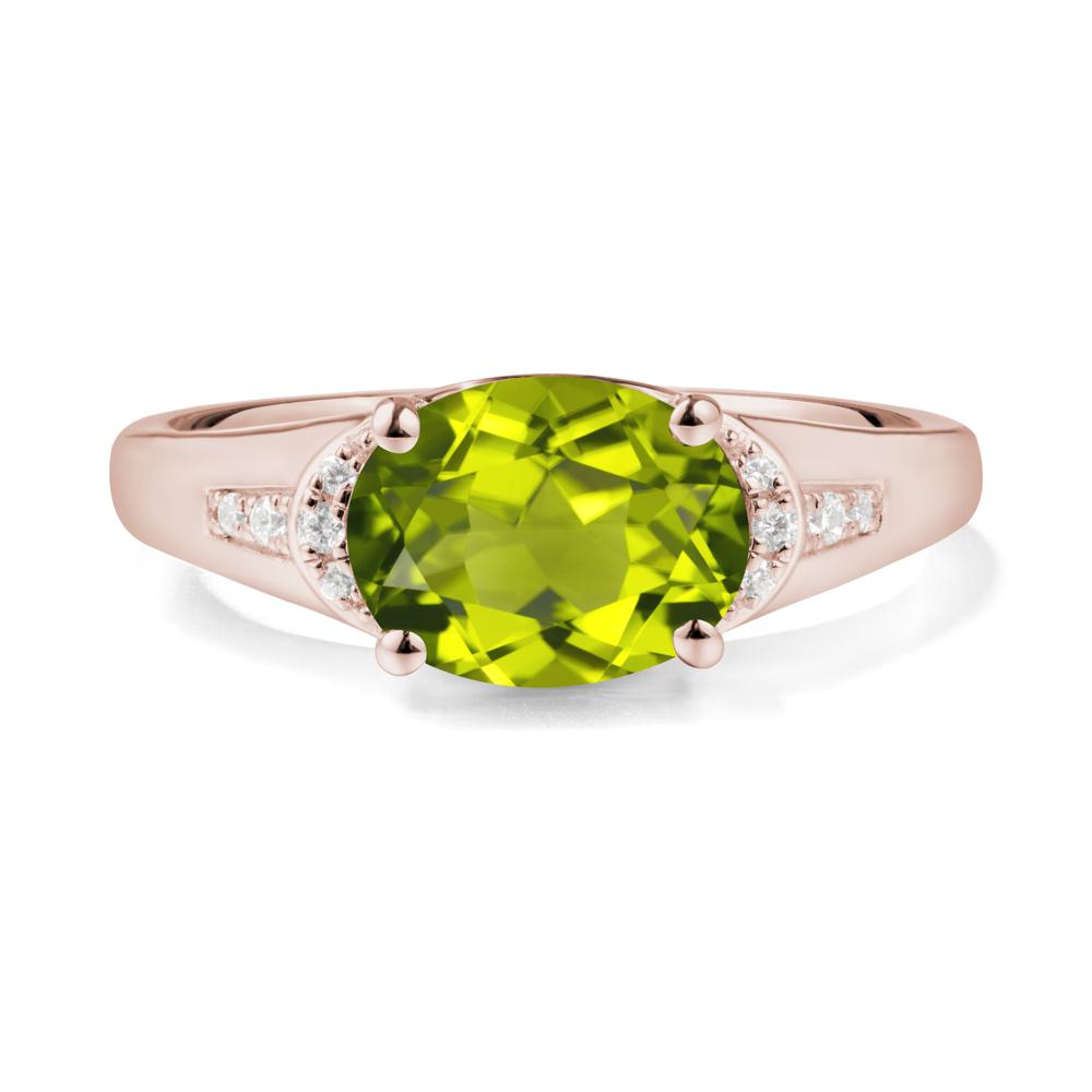 Oval Peridot Statement Ring - LUO Jewelry #metal_14k rose gold