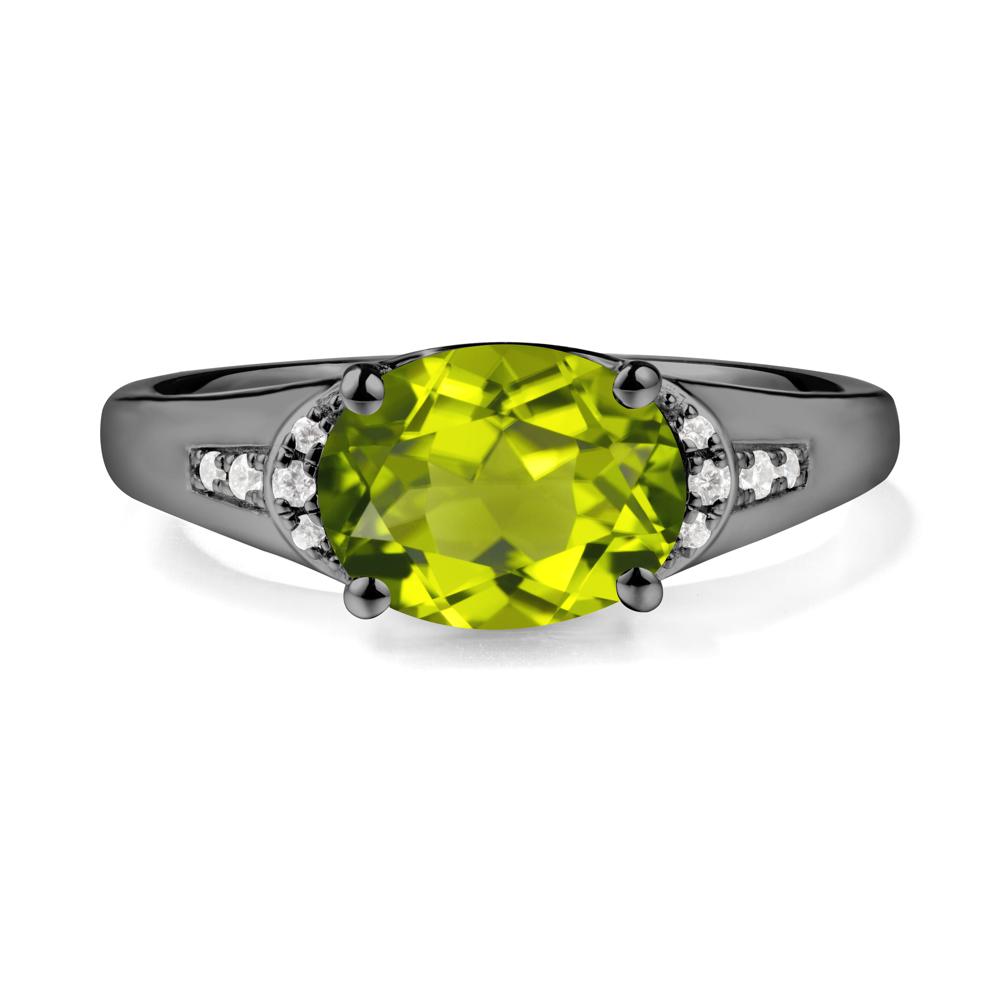 Oval Peridot Statement Ring - LUO Jewelry #metal_black finish sterling silver
