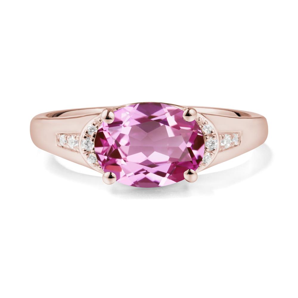 Oval Pink Sapphire Statement Ring - LUO Jewelry #metal_14k rose gold