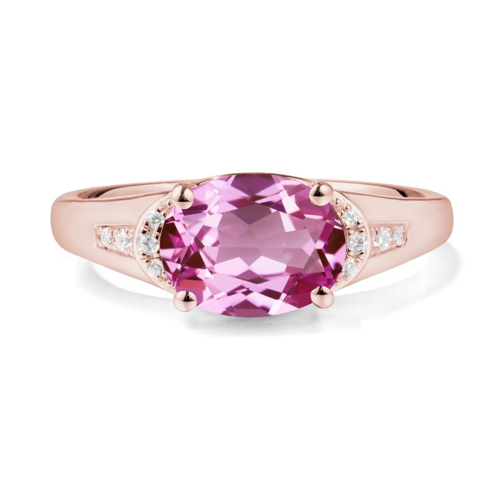 Oval Pink Sapphire Statement Ring - LUO Jewelry #metal_18k rose gold