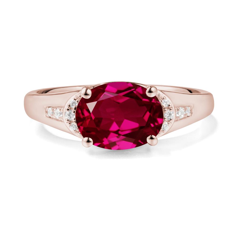 Oval Ruby Statement Ring - LUO Jewelry #metal_14k rose gold