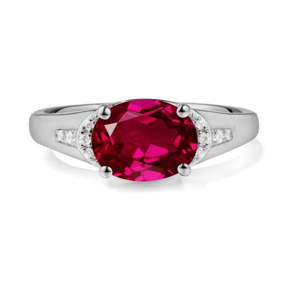 Oval Ruby Statement Ring - LUO Jewelry #metal_platinum
