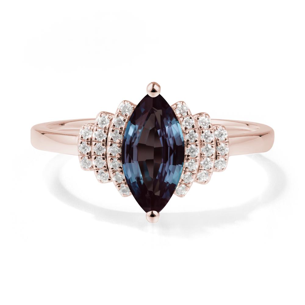 Marquise Alexandrite Statement Ring - LUO Jewelry #metal_14k rose gold