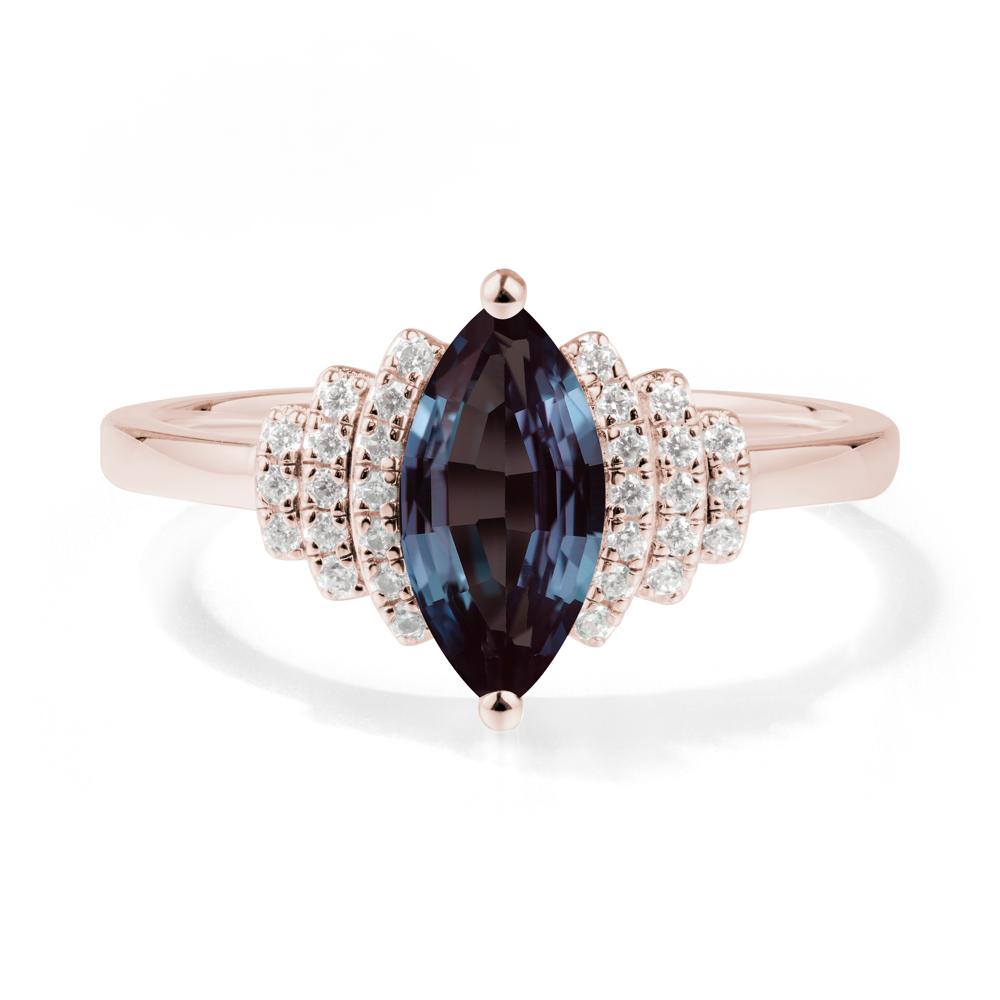 Marquise Alexandrite Statement Ring - LUO Jewelry #metal_14k rose gold