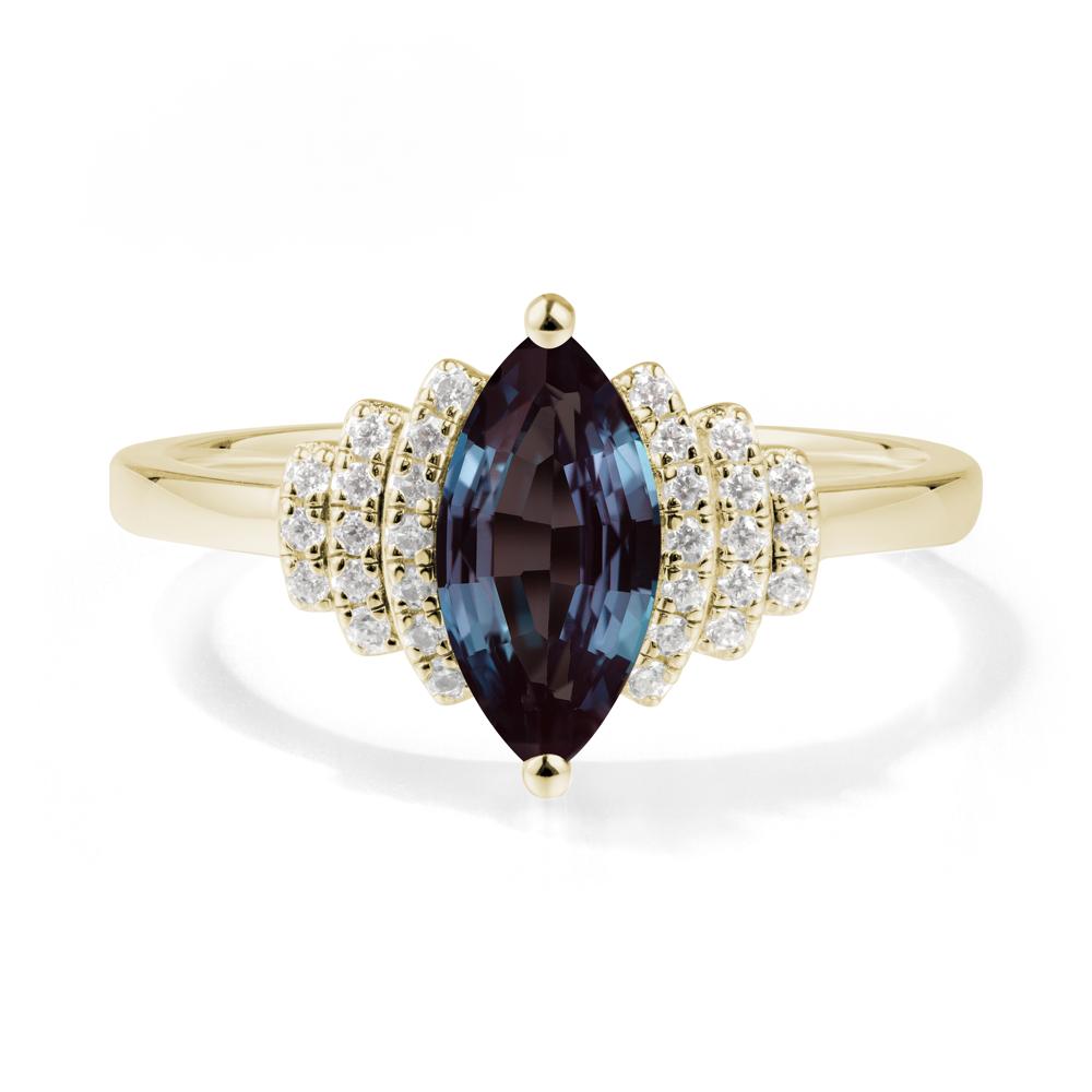 Marquise Alexandrite Statement Ring - LUO Jewelry #metal_14k yellow gold