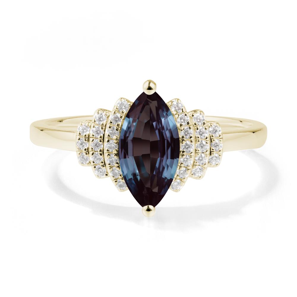 Marquise Alexandrite Statement Ring - LUO Jewelry #metal_14k yellow gold