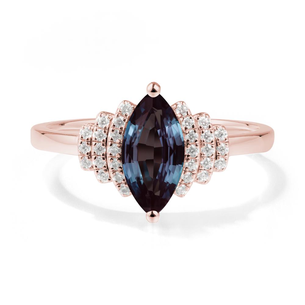 Marquise Alexandrite Statement Ring - LUO Jewelry #metal_18k rose gold