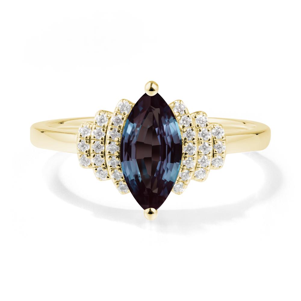 Marquise Alexandrite Statement Ring - LUO Jewelry #metal_18k yellow gold