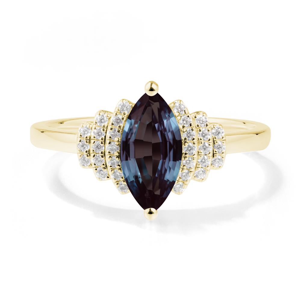 Marquise Alexandrite Statement Ring - LUO Jewelry #metal_18k yellow gold