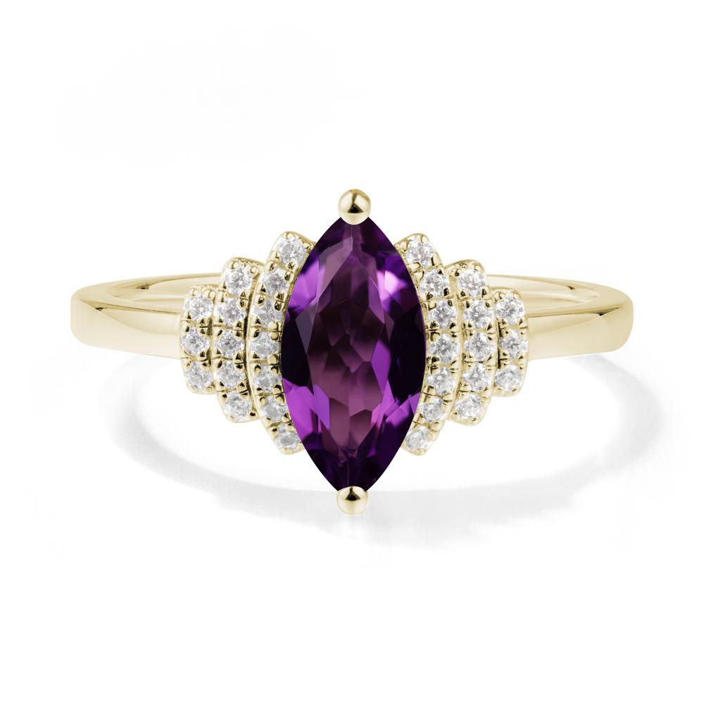 Marquise Amethyst Cluster Ring - LUO Jewelry #metal_14k yellow gold