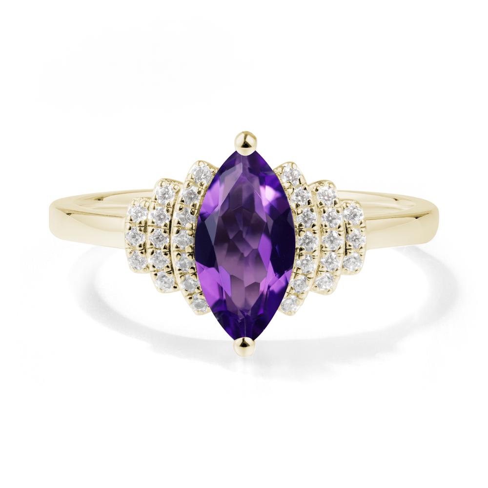 Marquise Amethyst Cluster Ring - LUO Jewelry #metal_14k yellow gold