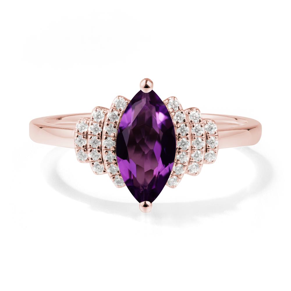 Marquise Amethyst Cluster Ring - LUO Jewelry #metal_18k rose gold
