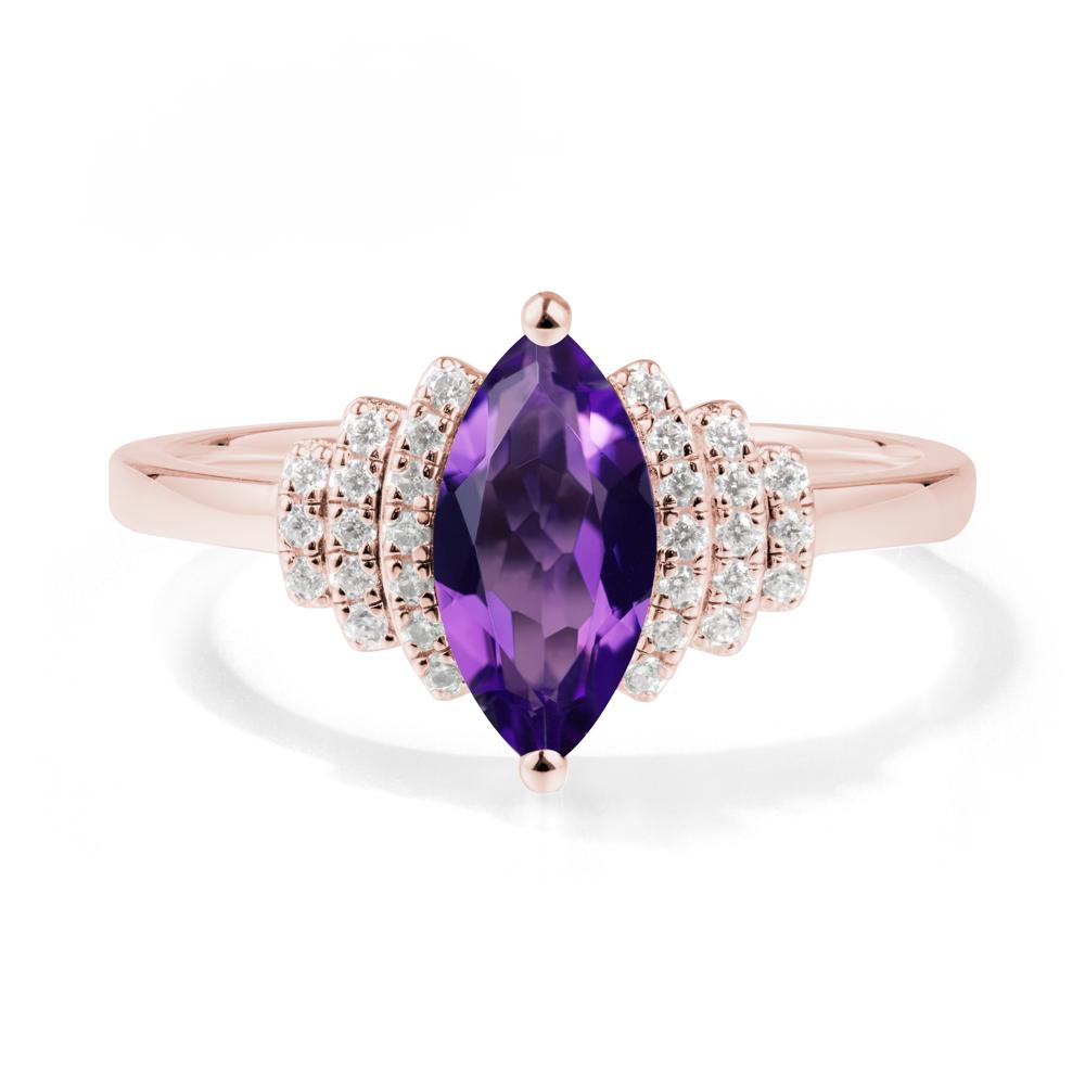 Marquise Amethyst Cluster Ring - LUO Jewelry #metal_18k rose gold