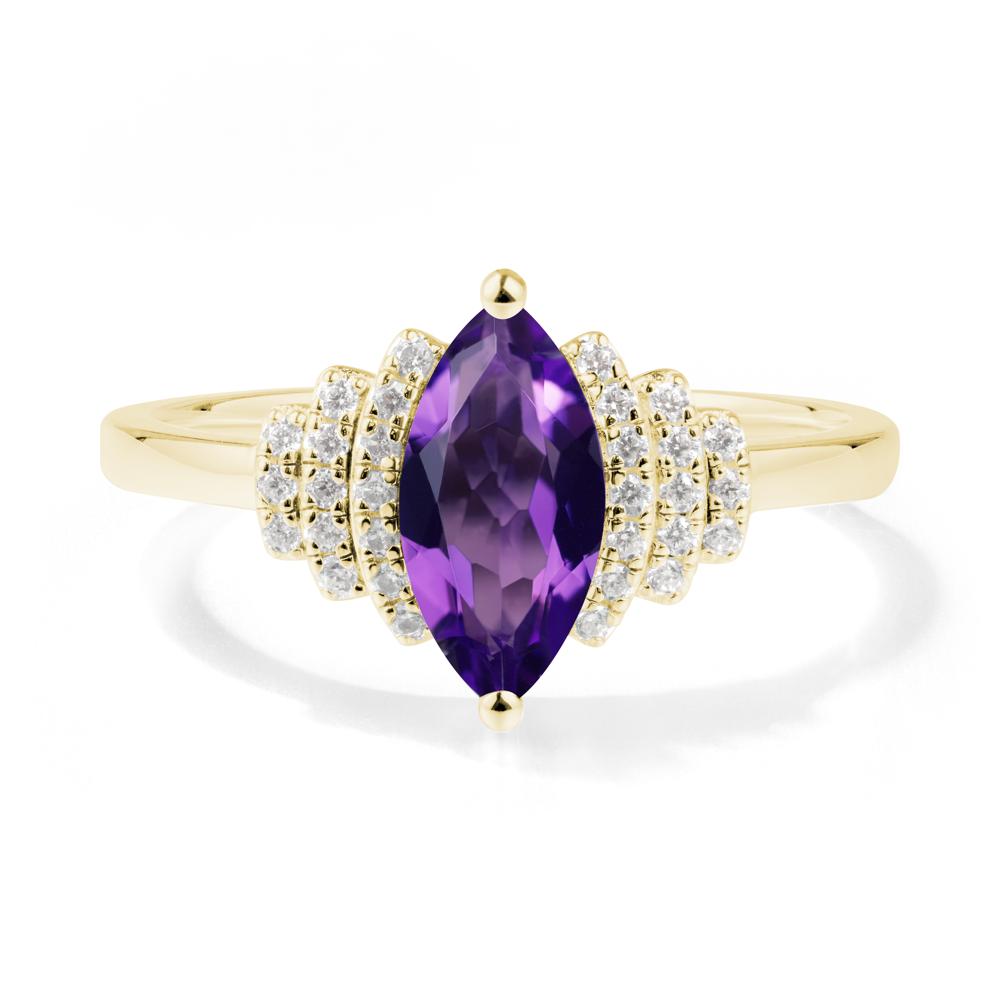 Marquise Amethyst Cluster Ring - LUO Jewelry #metal_18k yellow gold