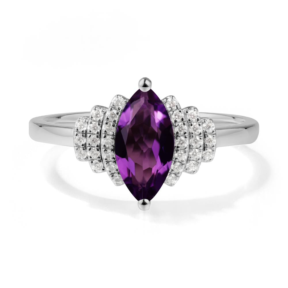 Marquise Amethyst Cluster Ring - LUO Jewelry #metal_platinum