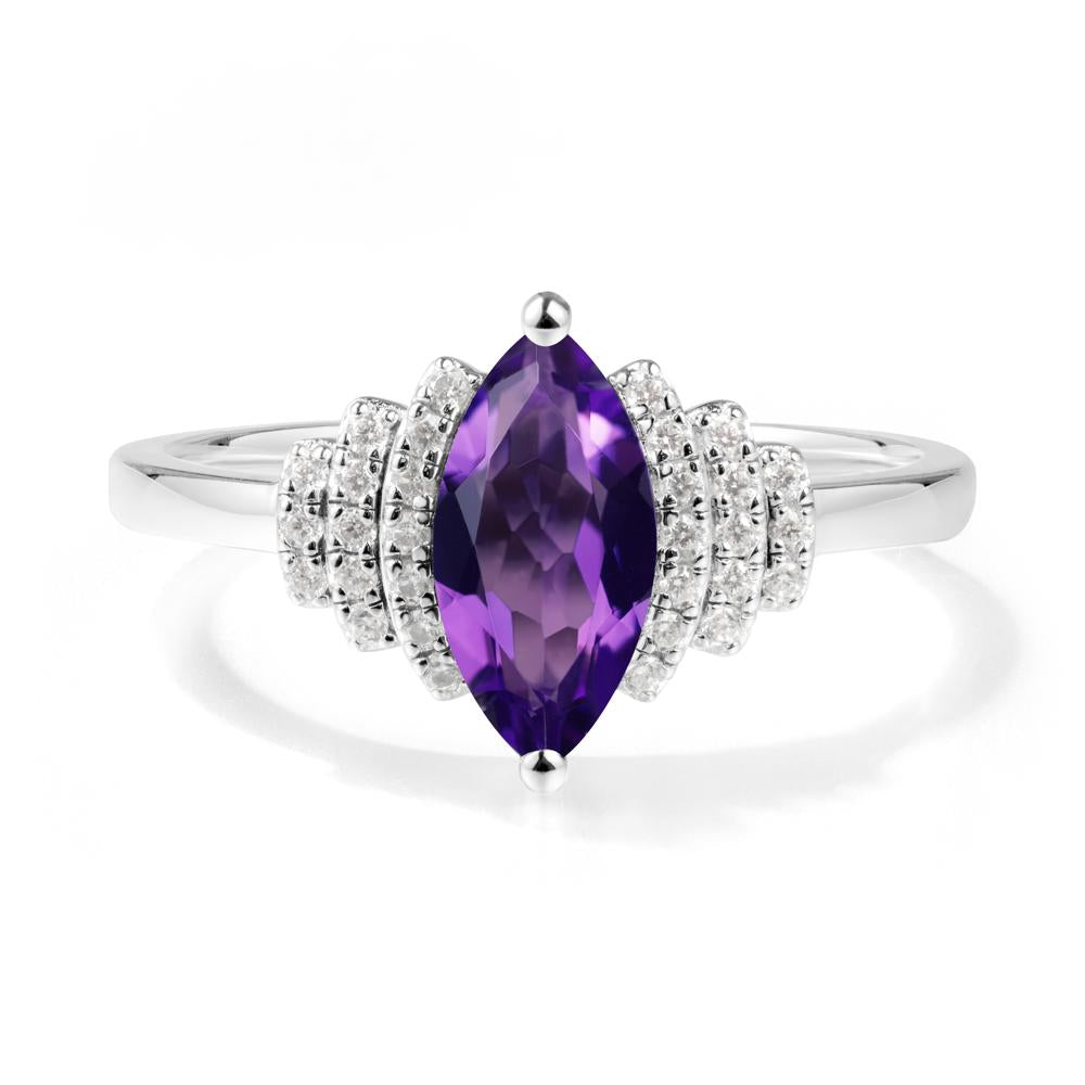 Marquise Amethyst Cluster Ring - LUO Jewelry #metal_sterling silver