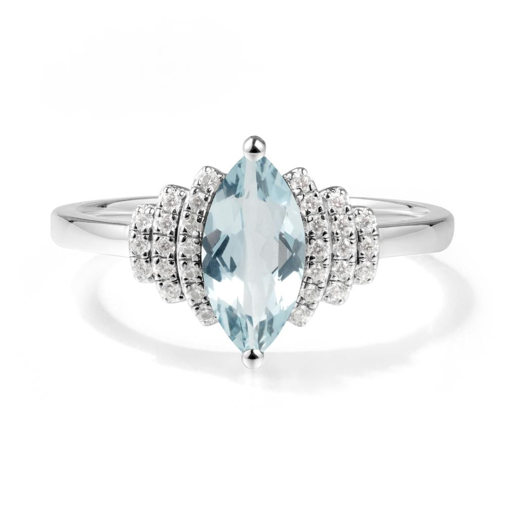 Marquise Aquamarine Cluster Ring - LUO Jewelry #metal_sterling silver