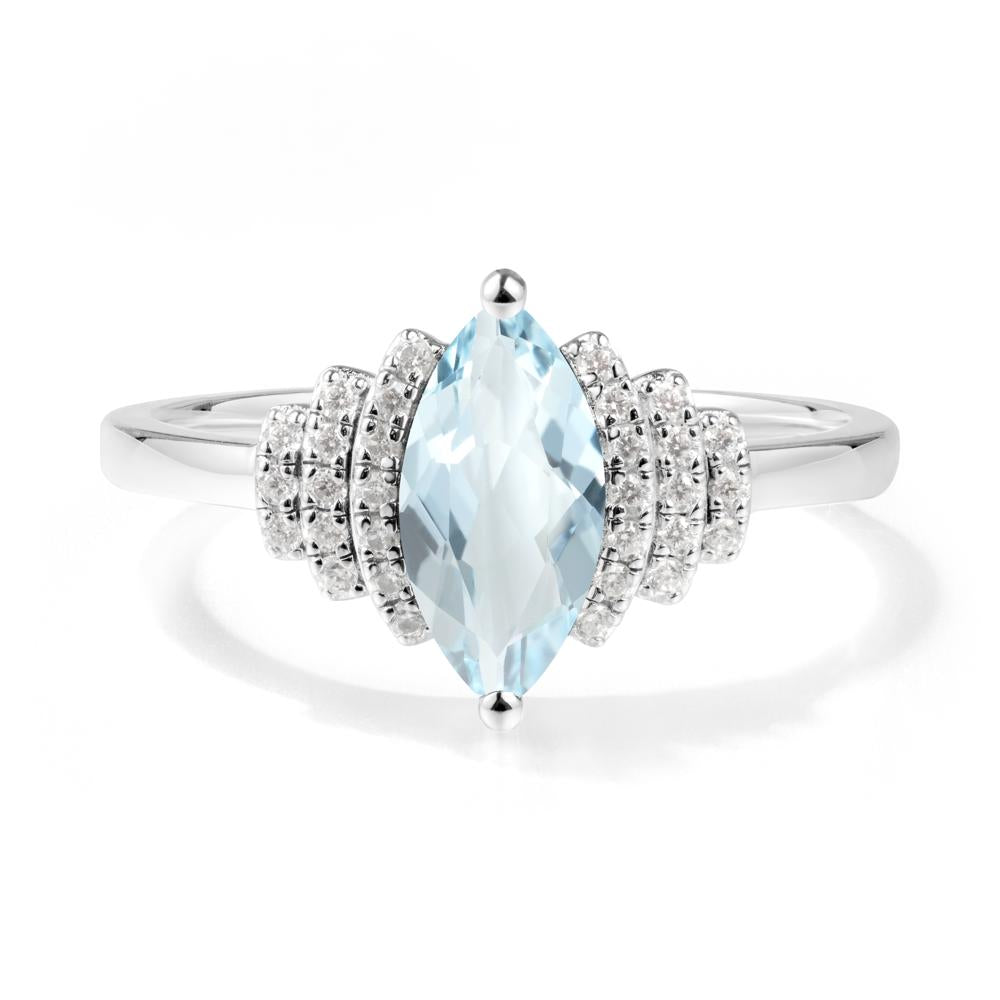Marquise Aquamarine Cluster Ring - LUO Jewelry #metal_sterling silver