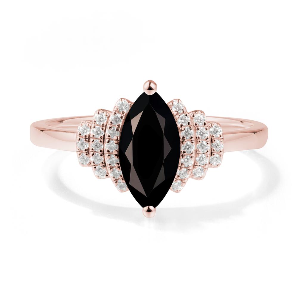 Marquise Black Spinel Cluster Ring - LUO Jewelry #metal_18k rose gold