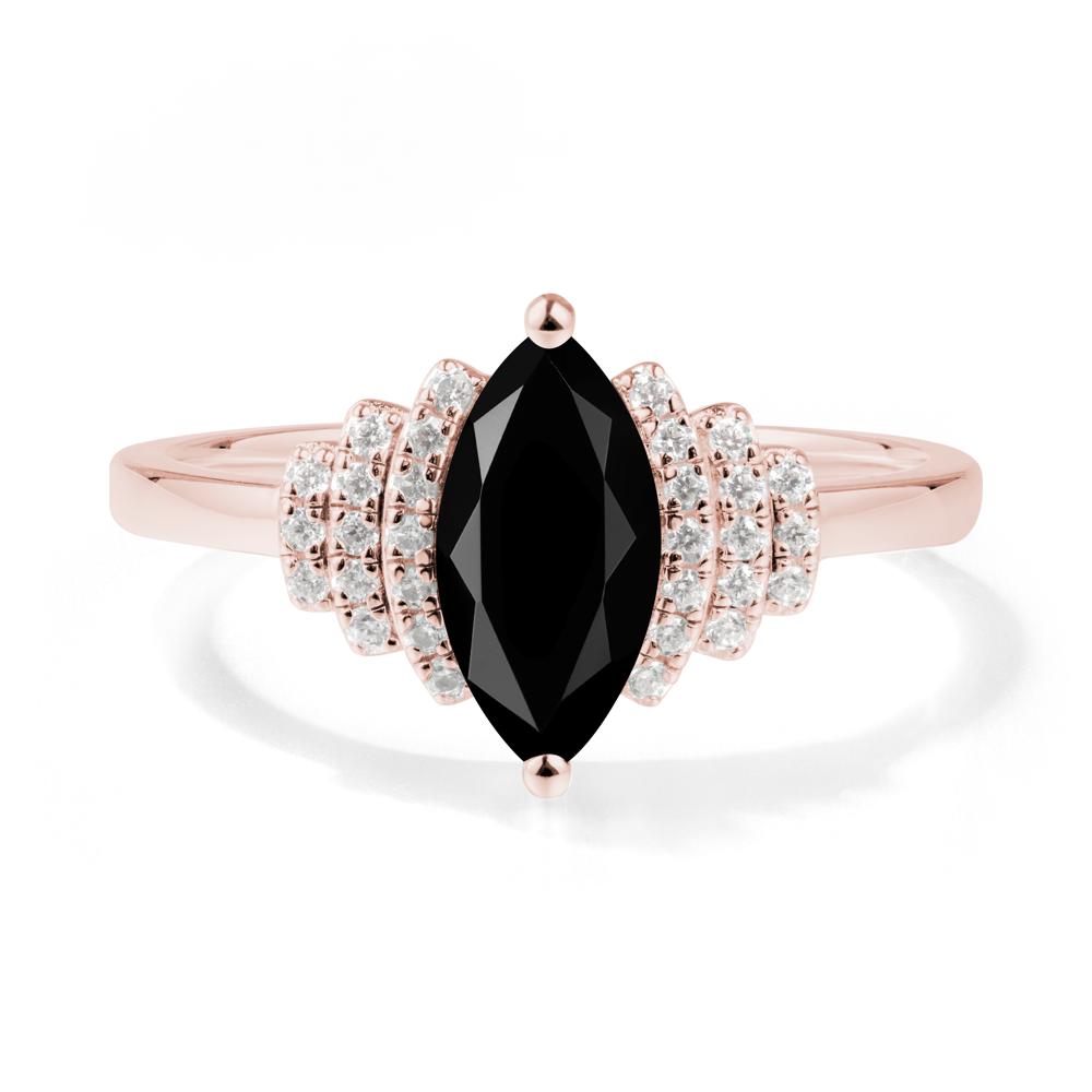 Marquise Black Spinel Cluster Ring - LUO Jewelry #metal_18k rose gold