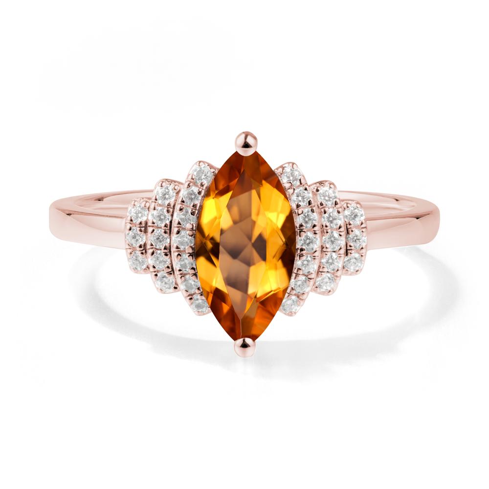 Marquise Citrine Cluster Ring - LUO Jewelry #metal_18k rose gold