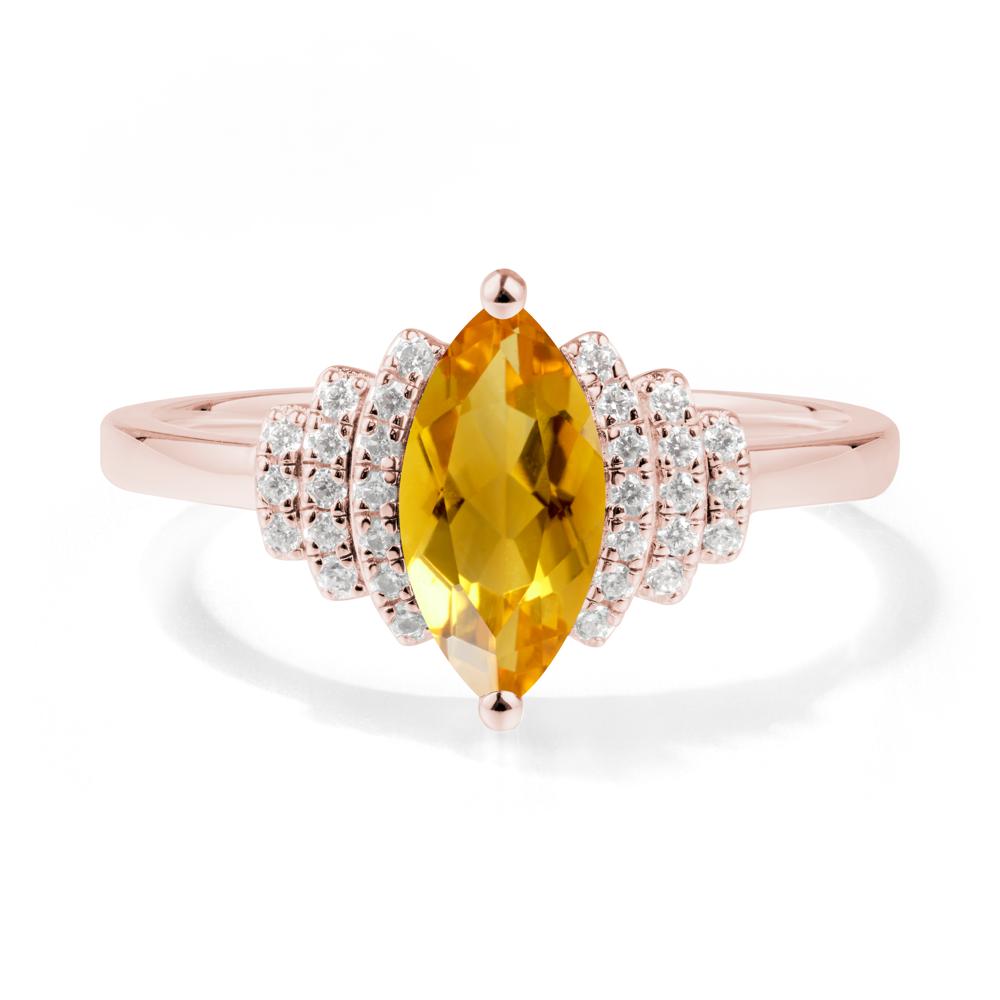 Marquise Citrine Cluster Ring - LUO Jewelry #metal_18k rose gold