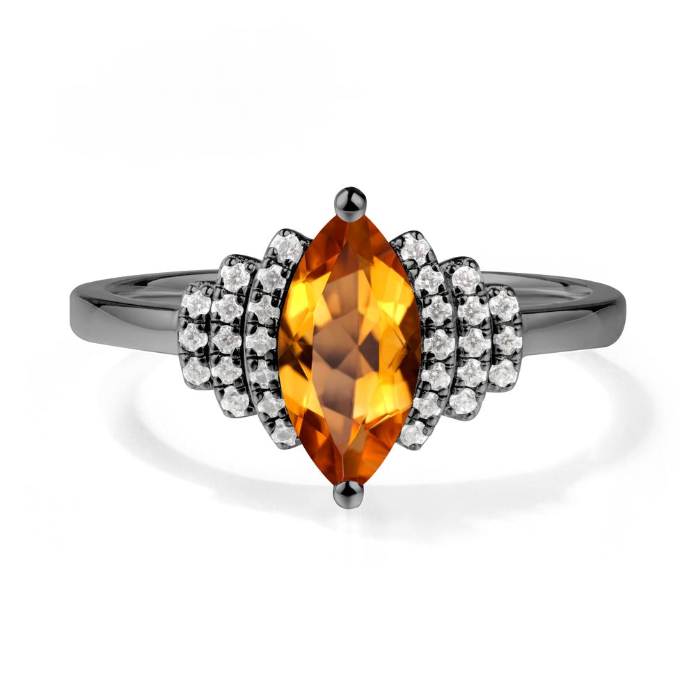 Marquise Citrine Cluster Ring - LUO Jewelry #metal_black finish sterling silver