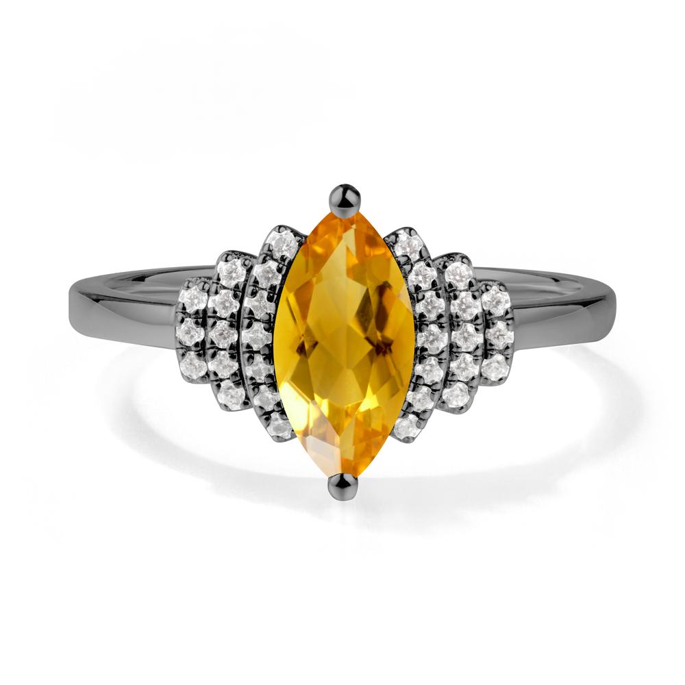 Marquise Citrine Cluster Ring - LUO Jewelry #metal_black finish sterling silver