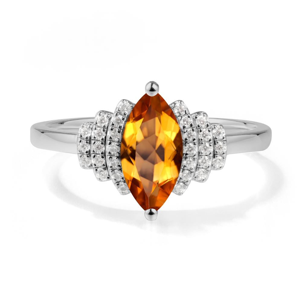 Marquise Citrine Cluster Ring - LUO Jewelry #metal_platinum