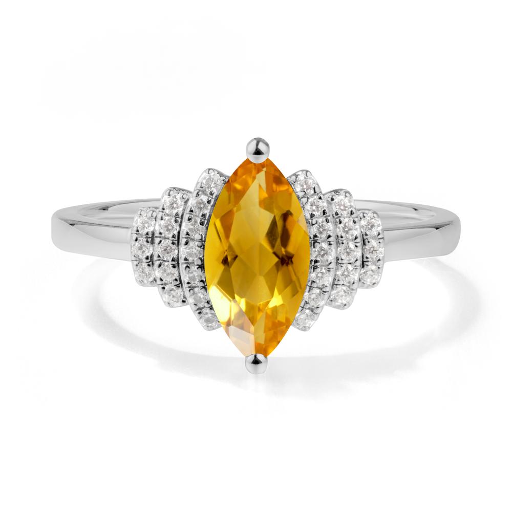 Marquise Citrine Cluster Ring - LUO Jewelry #metal_platinum