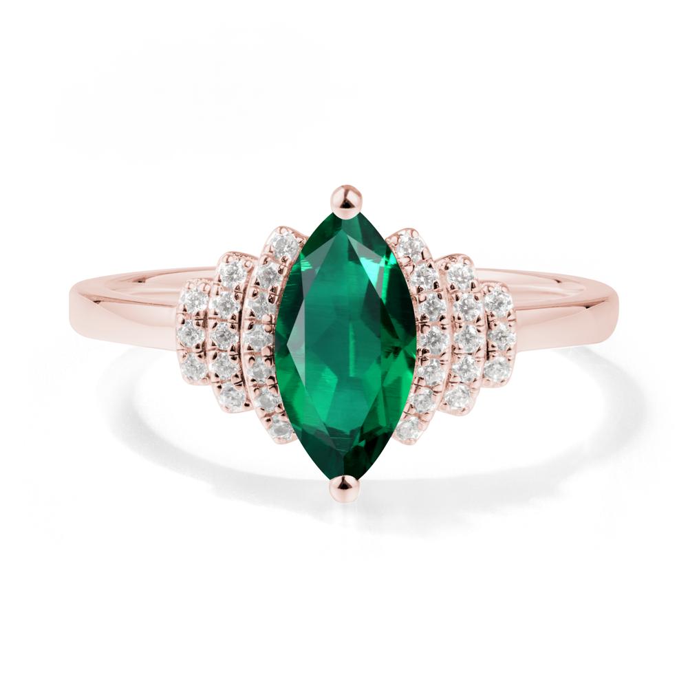 Art Deco Marquise Emerald Ring - LUO Jewelry #metal_18k rose gold
