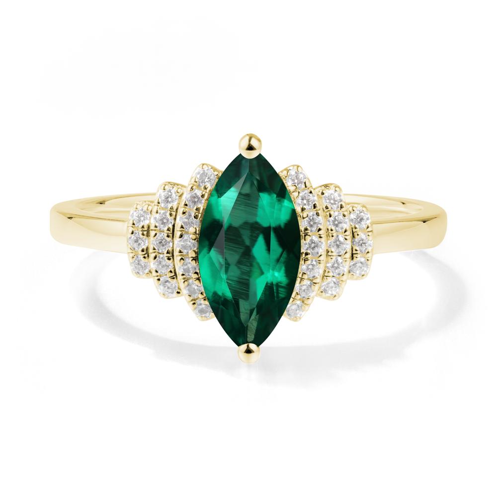 Art Deco Marquise Emerald Ring - LUO Jewelry #metal_18k yellow gold