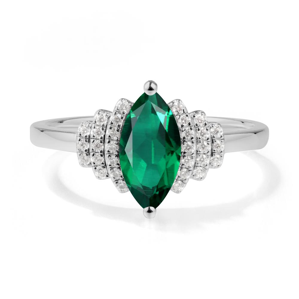 Art Deco Marquise Emerald Ring - LUO Jewelry #metal_platinum