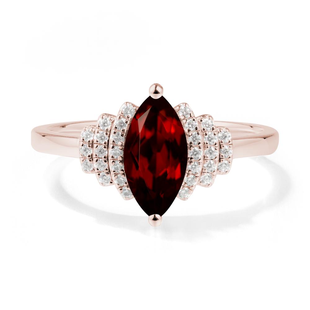 Marquise Garnet Statement Ring - LUO Jewelry #metal_14k rose gold