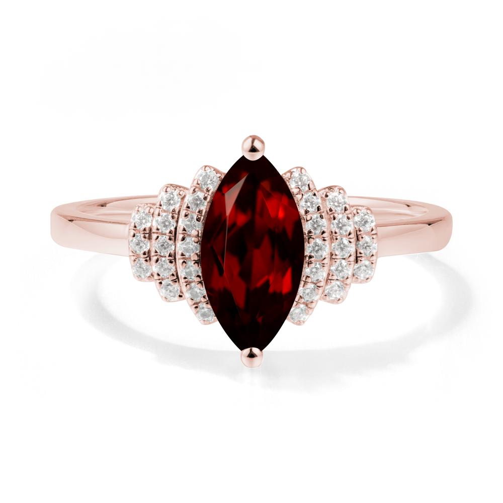 Marquise Garnet Statement Ring - LUO Jewelry #metal_18k rose gold