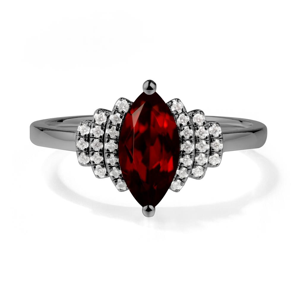 Marquise Garnet Statement Ring - LUO Jewelry #metal_black finish sterling silver