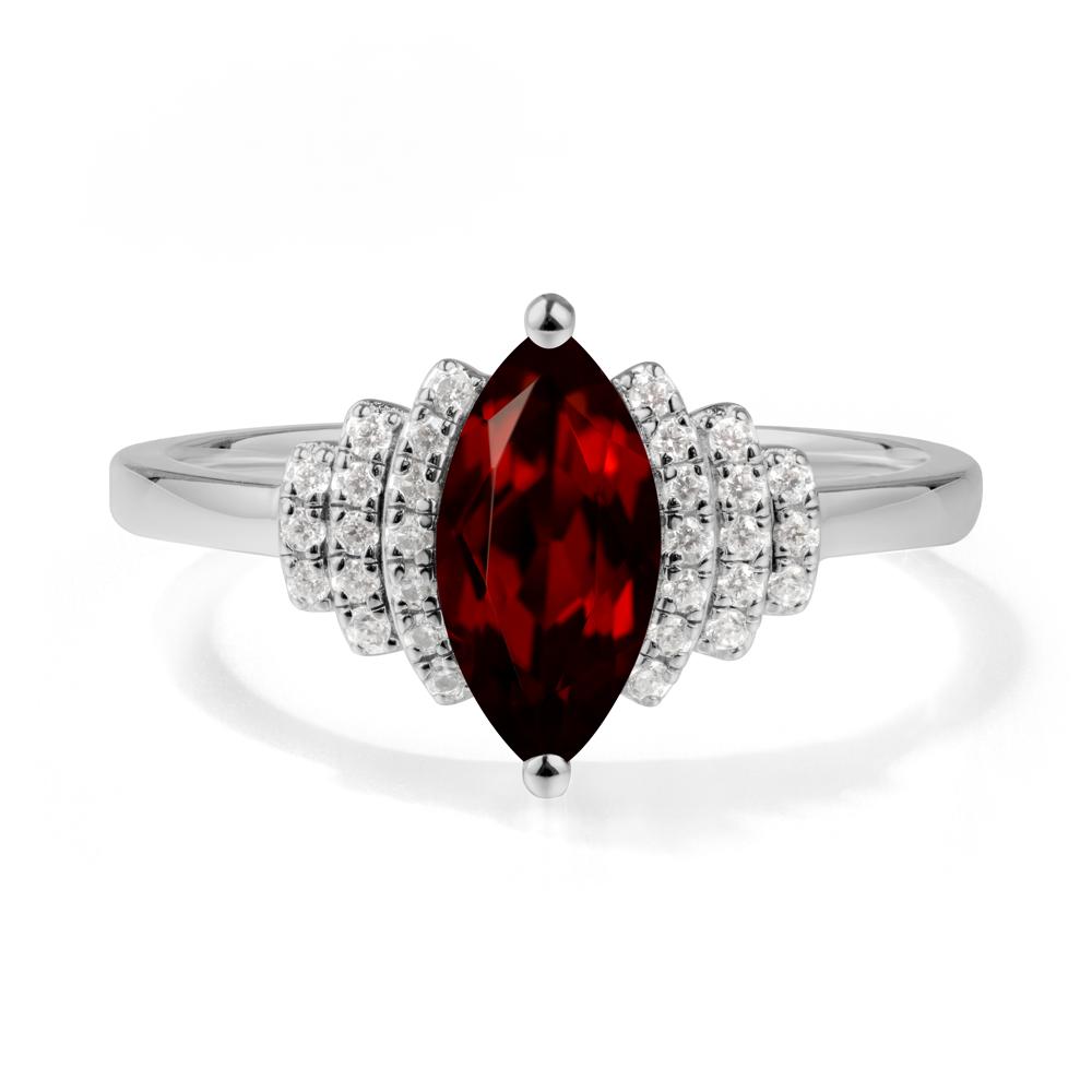 Marquise Garnet Statement Ring - LUO Jewelry #metal_platinum