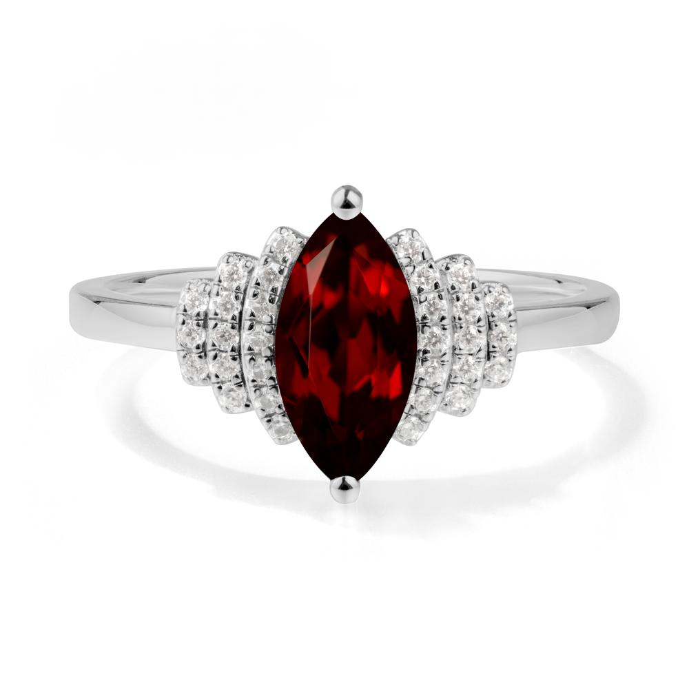 Marquise Garnet Statement Ring - LUO Jewelry #metal_platinum