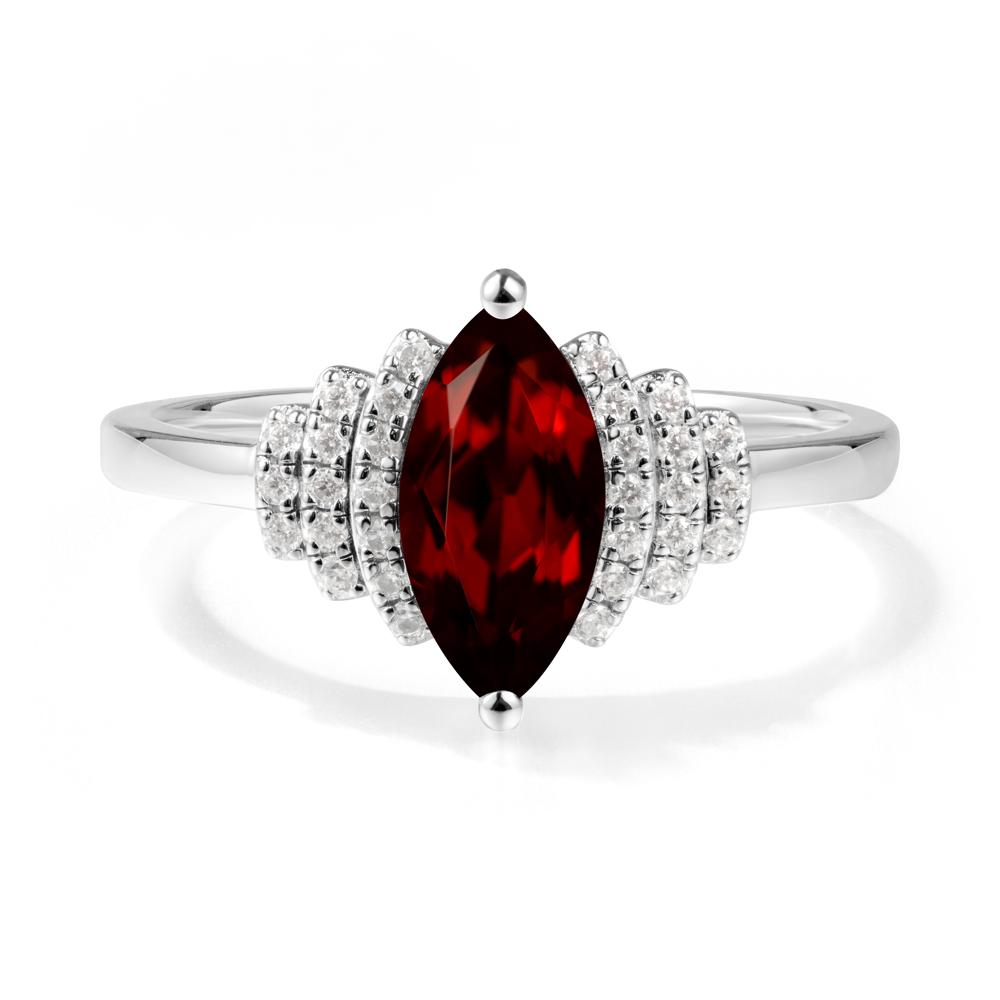 Marquise Garnet Statement Ring - LUO Jewelry #metal_sterling silver