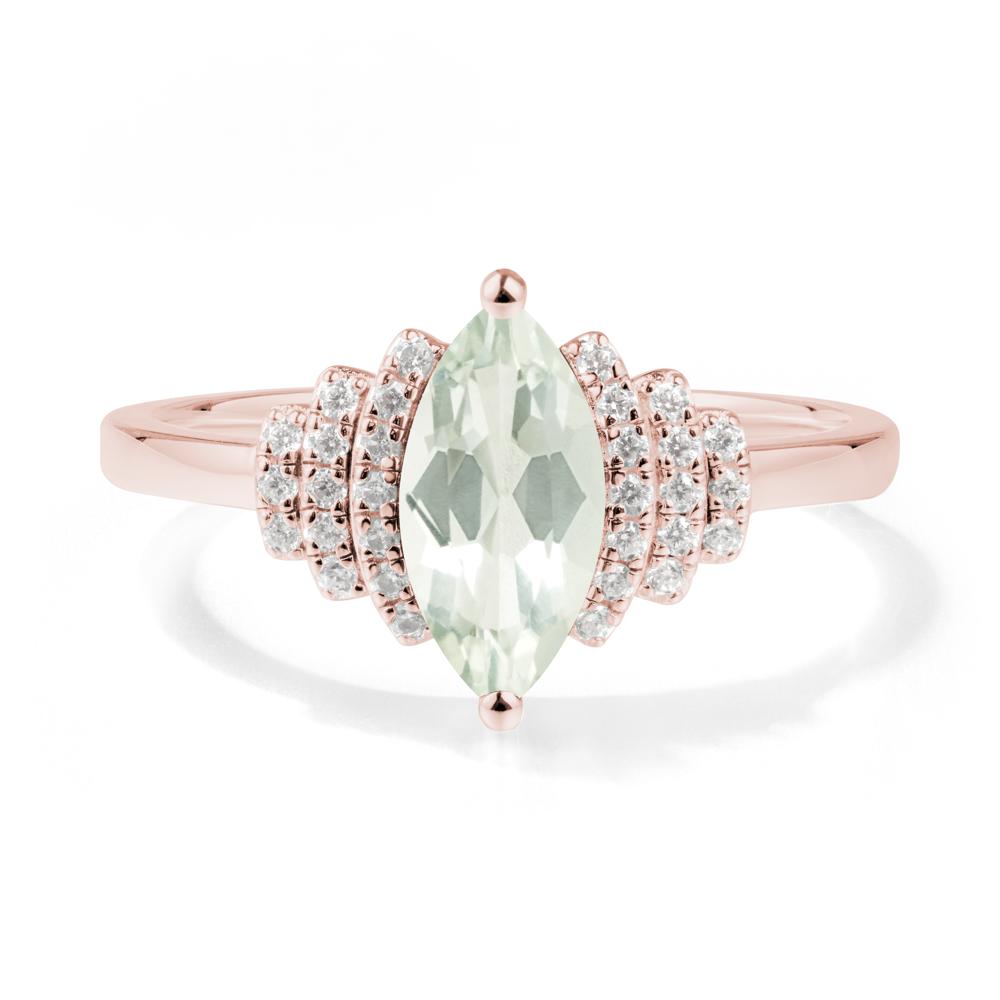 Art Deco Marquise Green Amethyst Ring - LUO Jewelry #metal_18k rose gold
