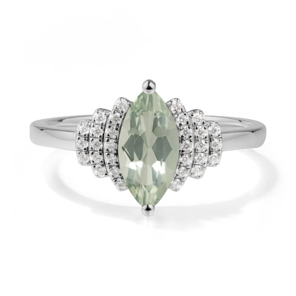 Art Deco Marquise Green Amethyst Ring - LUO Jewelry #metal_platinum