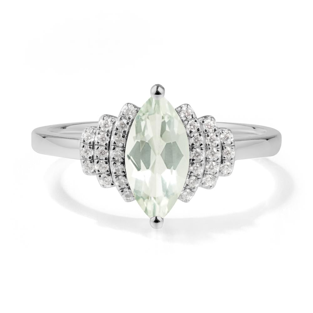 Art Deco Marquise Green Amethyst Ring - LUO Jewelry #metal_platinum