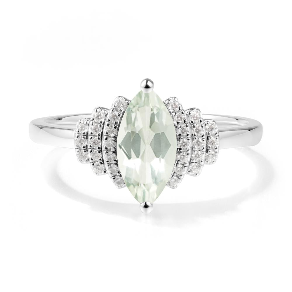 Art Deco Marquise Green Amethyst Ring - LUO Jewelry #metal_sterling silver