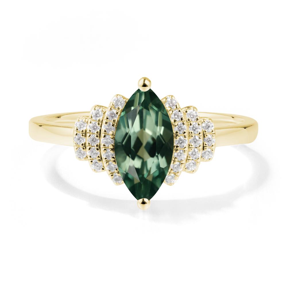Marquise Green Sapphire Statement Ring - LUO Jewelry #metal_18k yellow gold