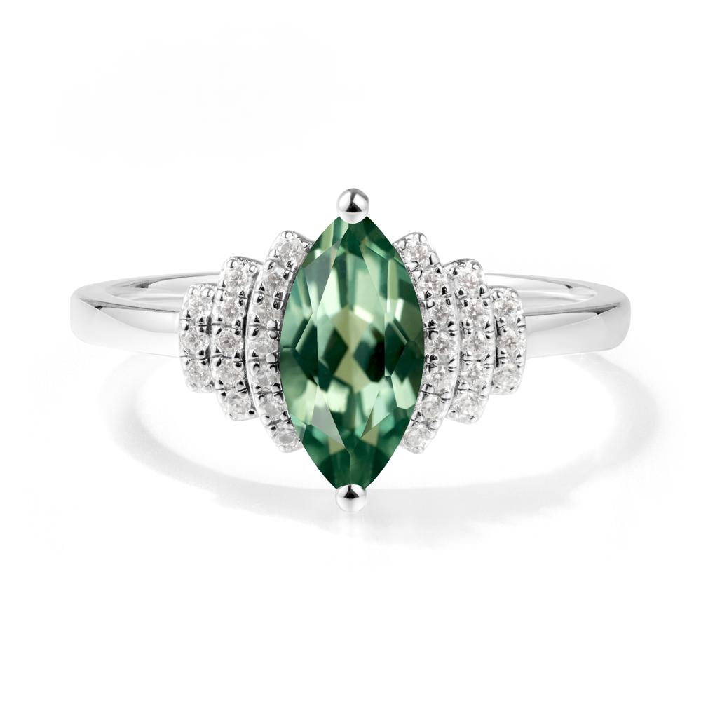 Marquise Green Sapphire Statement Ring - LUO Jewelry #metal_sterling silver