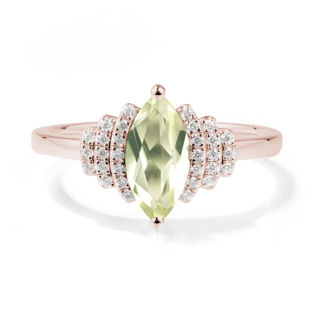 Marquise Lemon Quartz Cluster Ring - LUO Jewelry #metal_14k rose gold
