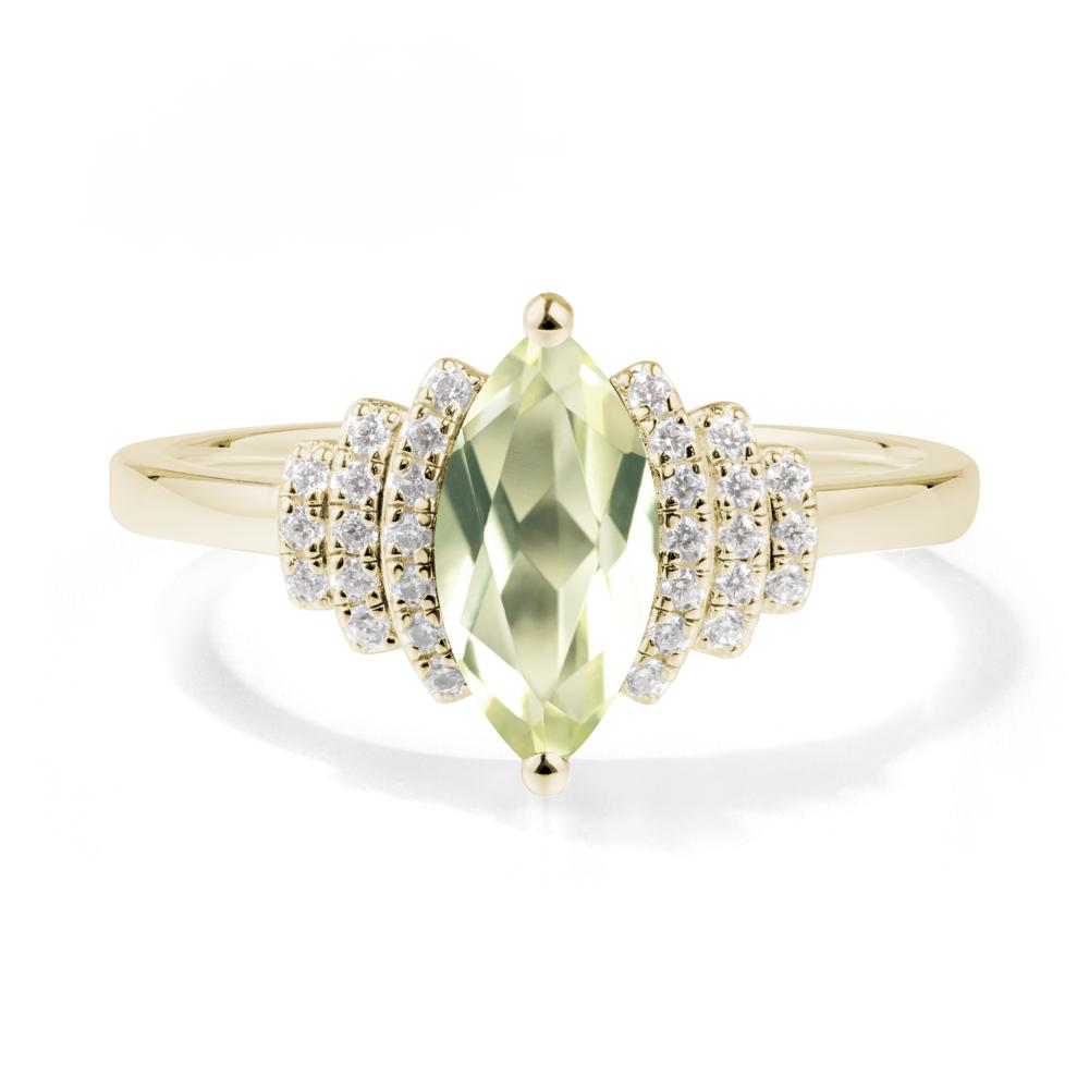 Marquise Lemon Quartz Cluster Ring - LUO Jewelry #metal_14k yellow gold