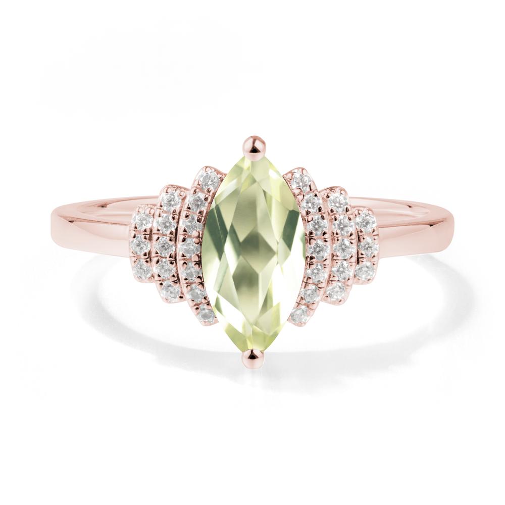 Marquise Lemon Quartz Cluster Ring - LUO Jewelry #metal_18k rose gold